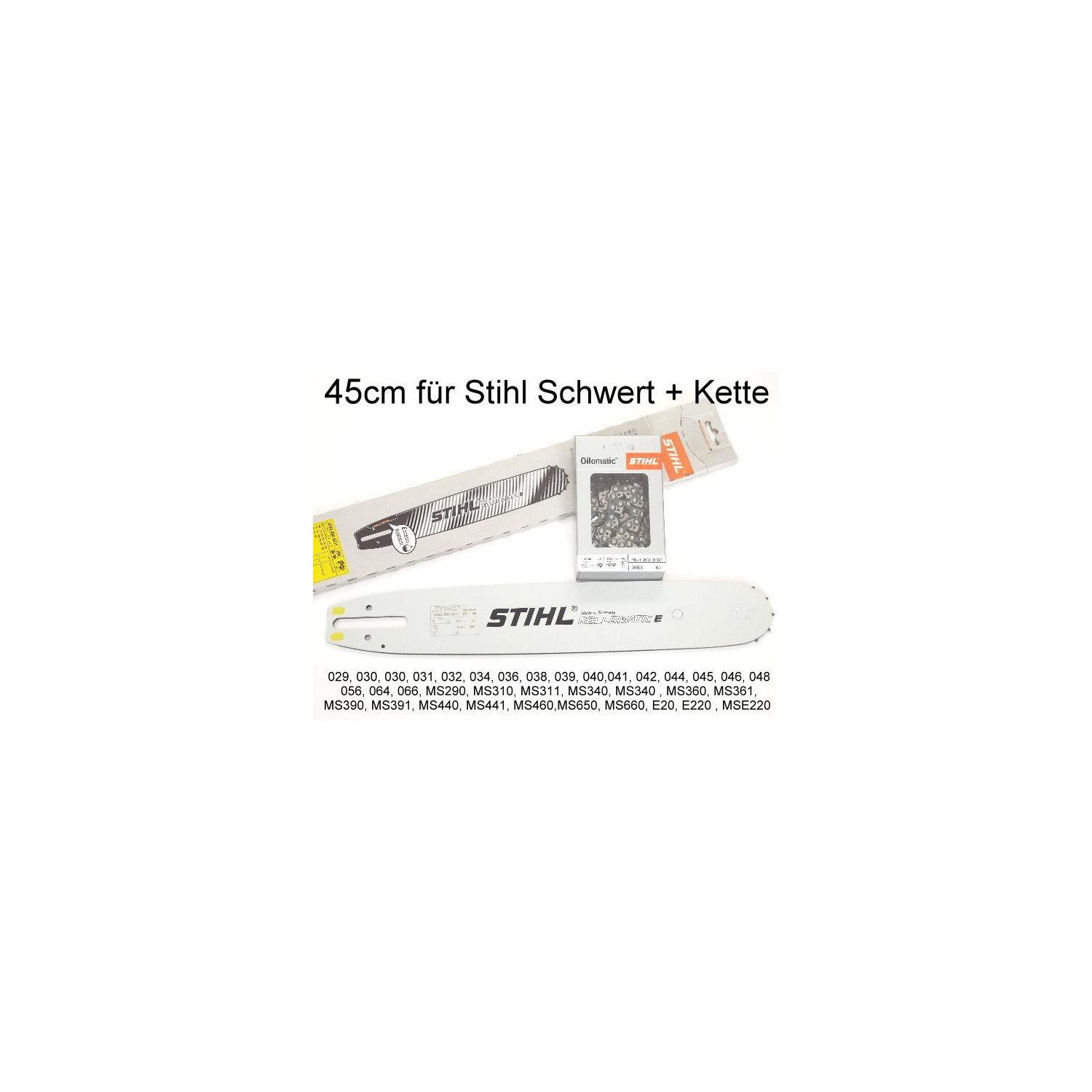 45 cm Stihl Schwert 45er original Schiene + VM - Kette für Stihl , 85,90 €