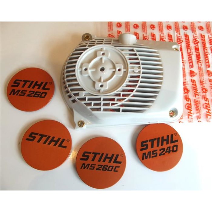 026 MS 240, Stihl Starter Anwerfvorrichtung Lüftergehäuse mit Elasto-Start 024 