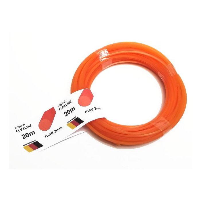 Mähfaden rund orange 2,0mm x 20m Nylonfaden passend für Stihl Husqvarna Dolmar und andere Hersteller