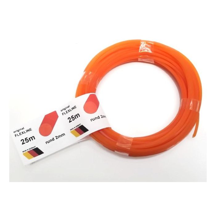 Mähfaden rund orange 2,0mm x 25m Nylonfaden passend für Stihl Husqvarna Dolmar und andere Hersteller