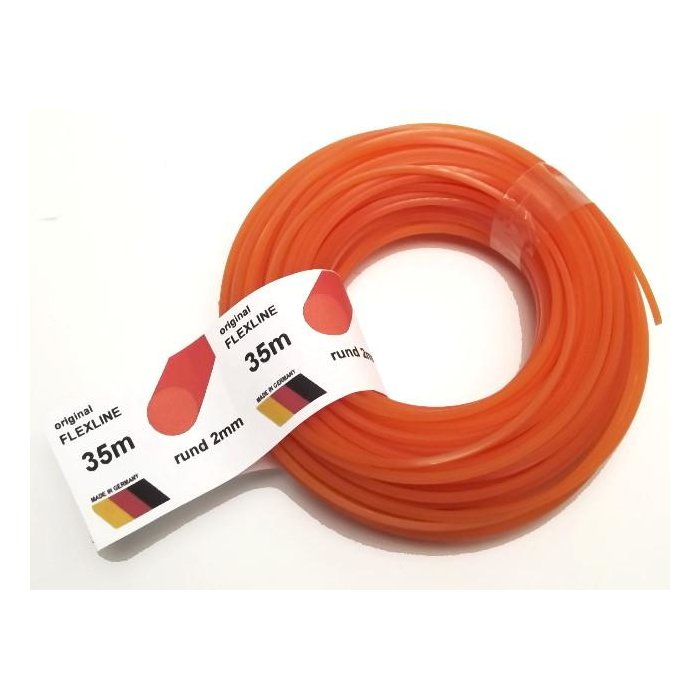 Mähfaden rund orange 2,0mm x 35m Nylonfaden passend für Stihl Husqvarna Dolmar und andere Hersteller